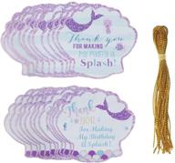 🧜 penta angel 24pcs mermaid thank you tags with string - paper gift goody bags hanging labels for girls birthday, wedding & under the sea themed party favors logo