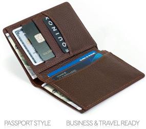 img 2 attached to 🧳 Premium Genuine Leather Bifold Wallet by Otto Angelino: Sleek Passport-Style Design with ID Slot