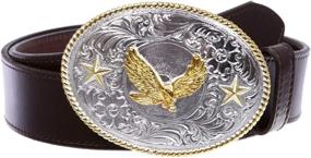 img 4 attached to Western Cowboy Silver Soaring Leather Men's Accessories for Belts