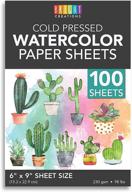 🎨 cold press watercolor paper - ideal for artists and beginners with 100 sheets (6 x 9 in) logo