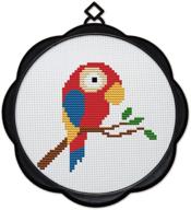 🐦 joy sunday full range of embroidery starter kits for beginners - diy 11ct stamped cross stitch kit 17x17cm (6.7''x6.7'') - a little parrot logo