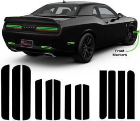 img 4 attached to 🚗 High-Performance Side Marker & Taillight Tint Kit for 2015-2020 Dodge Challenger | Pre-cut Dark Smoke Vinyl Overlays for '15-'20 Dodge Challenger (Non-Widbody) | Full Tint Film Kit