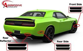 img 2 attached to 🚗 High-Performance Side Marker & Taillight Tint Kit for 2015-2020 Dodge Challenger | Pre-cut Dark Smoke Vinyl Overlays for '15-'20 Dodge Challenger (Non-Widbody) | Full Tint Film Kit