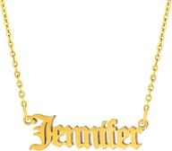 personalized old english name necklace: 18k gold plated monogram jewelry for women - perfect christmas/birthday gift - over 800 names in stock! logo