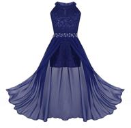 💃 iefiel junior big girls high neck chiffon bridesmaid dress wedding party ball prom maxi gown romper logo