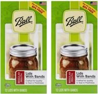 🔒 convenient 24-pack: ball regular mouth lids and bands for easy canning logo