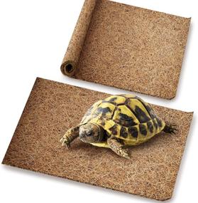 img 4 attached to 🐍 Meric Reptile Bed: 12x14 Coco Fiber Mats for Snakes, Chameleons, Geckos, Turtles | 2-Pack Climbing Carpet for Terrarium Liner | Pets' Paradise!