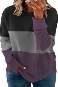 img 4 attached to 👚 Stylish VISLILY Plus-Size Color Block Sweatshirts for Women - Trendy Pullover Tops