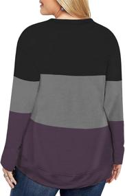 img 3 attached to 👚 Stylish VISLILY Plus-Size Color Block Sweatshirts for Women - Trendy Pullover Tops