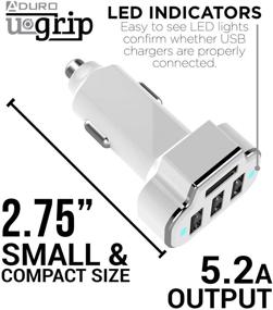 img 3 attached to 🔌 Адуро 4-портовый автомобильный зарядное устройство USB-адаптер, 12V быстрая станция питания, выход 5,2A/26W (белый)