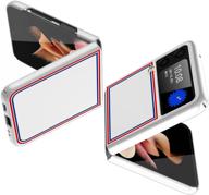 📱 cenmaso samsung galaxy z flip 3 case - slim fit mirror hard polycarbonate anti-drop bumper case (color bar white) logo