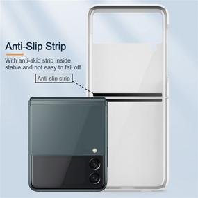 img 3 attached to 📱 CENMASO Samsung Galaxy Z Flip 3 Case - Slim Fit Mirror Hard Polycarbonate Anti-Drop Bumper Case (Color bar White)