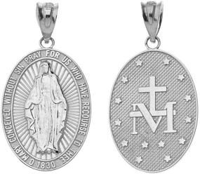 img 3 attached to .925 Sterling Silver Miraculous Medal Necklace: Blessed Virgin Mary Catholic Charm Pendant with Rolo Chain & Pendant Only