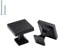 🖤 25pack matte black cabinet knobs - hd6785bk square kitchen knobs for cabinets and drawers - dresser door knobs in black logo
