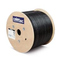 🔌 celertec кабель cat6 для наружного использования - 1000 футов, 23awg твердая медь, utp, устойчивый к уф-лучам, погодозащищенный, водонепроницаемый, cmx, сертифицированный etl, 550мгц - большой кабель ethernet на деревянной катушке. логотип