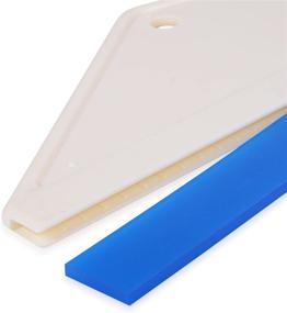 img 1 attached to 4-Pack FOSHIO White Silicone Water Blades - Auto, Home, Kitchen, Bathroom Shower Squeegee, Hand Squeegee, Window Wiper, Mirror Wiper with Blue