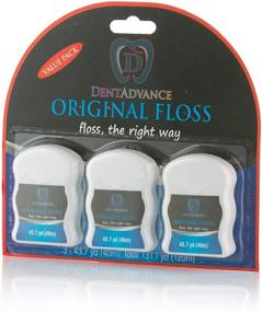 img 4 attached to Premium Unwaxed Dental Floss - DentAdvance 🦷 Easy Reach Back Teeth, Original Flavor, Pack of 3