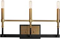 🔥 motini 3-light wall sconce: sleek black and gold modern industrial indoor wall lamp with brushed brass finish, ideal for bathroom vanity, living room, bedroom, and hallway логотип