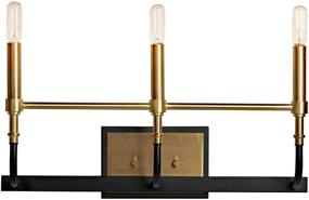 img 3 attached to 🔥 MOTINI 3-Light Wall Sconce: Sleek Black and Gold Modern Industrial Indoor Wall Lamp with Brushed Brass Finish, Ideal for Bathroom Vanity, Living Room, Bedroom, and Hallway