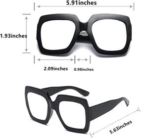 img 1 attached to 👓 Stylish Oversized Square Reading Glasses for Women - Ladies Designer Frame Eyeglasses