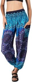 img 4 attached to Joob Joob Women's Flowy Boho Pants Harem Loose Yoga Pants Casual Bohemian Hippie Lounge Comfy Elephant Pajama Pants