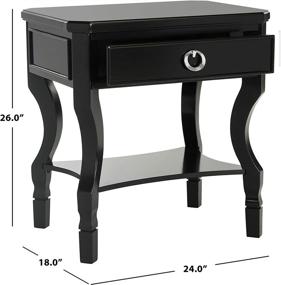 img 2 attached to 🌙 Safavieh Home Collection Black Alaia 1-Drawer Nightstand