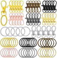 ✨ moxweyeni 70 pieces swivel lanyard snap hooks with key rings: perfect for crafts, keychains & more! logo