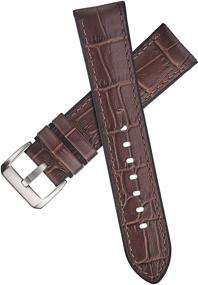 img 3 attached to Genuine Alligator Leather Silicone Lining Men's Watches for Watch Bands