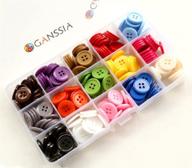 🧵 ganssia 23/32 inch resin button 18mm sewing flatback buttons - 15 colored assortment for diy decoration, pack of 225 pcs with storage box logo