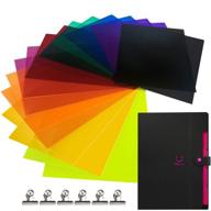 🎨 premium heart 18-pack correction gel light filter sheets with assorted colors - translucent film plastic overlays, 11.7 by 8.3 inches, 2 sets logo