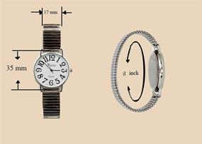 img 1 attached to ⌚ Convenient and Stylish Sliver Tone Stainless Steel Stretch Band Watch with Easy-to-Read Display