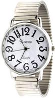 ⌚ convenient and stylish sliver tone stainless steel stretch band watch with easy-to-read display logo