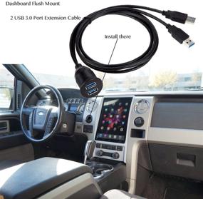 img 1 attached to 🚗 VIMVIP Car Flush Mount: Waterproof 2 USB 3.0 Port Extension Cable - Ultimate In-Car Connectivity Solution!