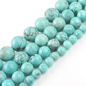 img 1 attached to 🔷 Yochus 8mm Blue Turquoise Round Natural Stone Beads - Ideal for Jewelry Making and Crafts