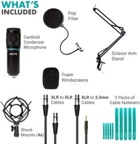 img 3 attached to 🎙️ Movo PC-M6 Universal XLR Cardioid Condenser Podcasting Microphone Bundle: Articulating Arm, Pop Filter - Singing, Podcasting, Streaming, Gaming & ASMR