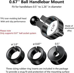 img 3 attached to Алюминиевый кронштейн BRCOVAN диаметром 0,67 дюйма с рукояткой, совместимый с рулевой планкой диаметром от 0,5 до 1,26 дюйма | Кронштейн для мобильного телефона с шаровой головкой диаметром 0,67 дюйма