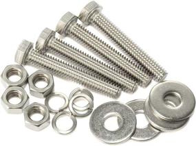 img 1 attached to 🔩 4 Sets of 3/8-16 x 2-1/2&#34; Stainless Steel Hex Head Screw Bolts with Nuts, Extra-large & Thick Flat & Lock Washers, Fully Threaded, Bright Finish - Improved SEO