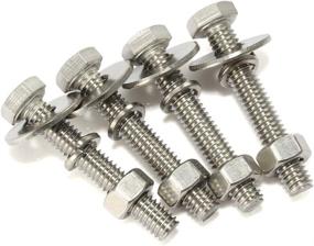 img 3 attached to 🔩 4 Sets of 3/8-16 x 2-1/2&#34; Stainless Steel Hex Head Screw Bolts with Nuts, Extra-large & Thick Flat & Lock Washers, Fully Threaded, Bright Finish - Improved SEO