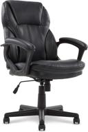 🪑 serta manager office chair: ergonomic computer chair with contoured lumbar zone, layered body pillows, faux leather - black logo