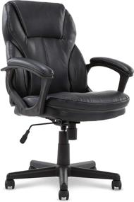 img 4 attached to 🪑 Serta Manager Office Chair: Ergonomic Computer Chair with Contoured Lumbar Zone, Layered Body Pillows, Faux Leather - Black