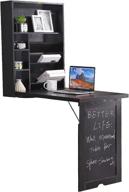 📚 lipo desk bookshelf with 4 tier - compact wall mounted table for modern spaces: folding convertible storage desk cabinet with magnetic board logo