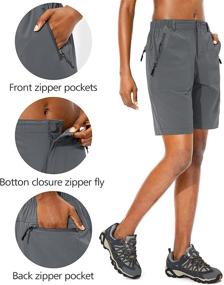 img 3 attached to Women's Quick-Dry Cargo Hiking Shorts with Zippered Pockets - Ideal for Outdoor Walking, Kayaking, and Summer Travel