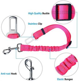 img 3 attached to 🐾 WITSKICH Dog Seat Belt Harness - Adjustable Safety Leads for Pets in Vehicles - Elastic Car Safety Belt for Small/Medium/Large Dogs, Cats & Other Pets