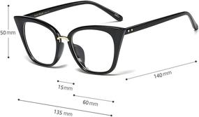 img 2 attached to 👓 Set of 2 Women's Trendy Oversized Cat Eye Blue Light Blocking Reading Glasses Fashionable Eyeglass Frames with Large Lenses for Computer Reading