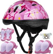 🚴 lamsion kids helmet and protective sports gear set for 3-8 years old boys and girls, toddler bike helmet with knee elbow pads wrist guards for cycling skateboard scooter - cpsc certified logo