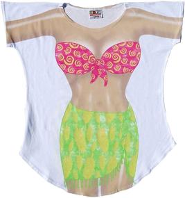 img 2 attached to 👙 L.A. Imprints Tropical Girl Bikini Beach Cover-Up T-Shirt #45