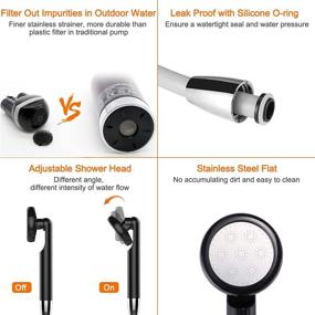 img 1 attached to Acetek Portable Camping Shower - USB Rechargeable Handheld 🚿 Shower for Outdoors: Camping, Hiking, Pet Cleaning, Car Washing, Watering