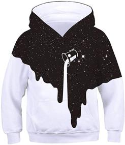 img 4 attached to 🦈 Kids Boys Girls Shark Cat Graphic Hoodies: Spring Fall Sweater Pullover Sweatshirt, Ages 6-16 Years