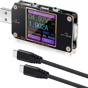 img 4 attached to 💡 USB C Power Meter Tester with Braided USB C to USB C Cable - Eversame USB Voltmeter Ammeter Load Tester (1.5Ft/50cm) - Test Charging Speed of Cable - PD 2.0/3.0 QC 2.0/3.0/4.0