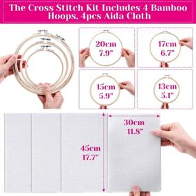 img 1 attached to 🧵 Beginner's Embroidery Floss Kit with Organizer - Shynek 260 Pcs: Cross Stitch Supplies, Embroidery Starter Kit with 204 Colorful Embroidery Floss, 4 Bamboo Hoops, 4 Aida Cloth, and 44 Essential Tools for Be